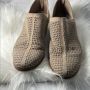 Vince Camuto Taupe Perforated Slip-Ons